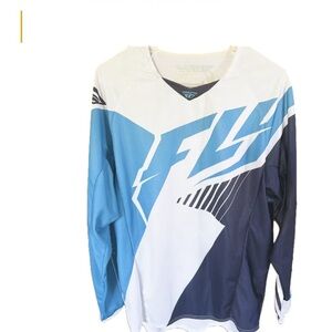 Fly Racing Blue and White Long Sleeve Tee